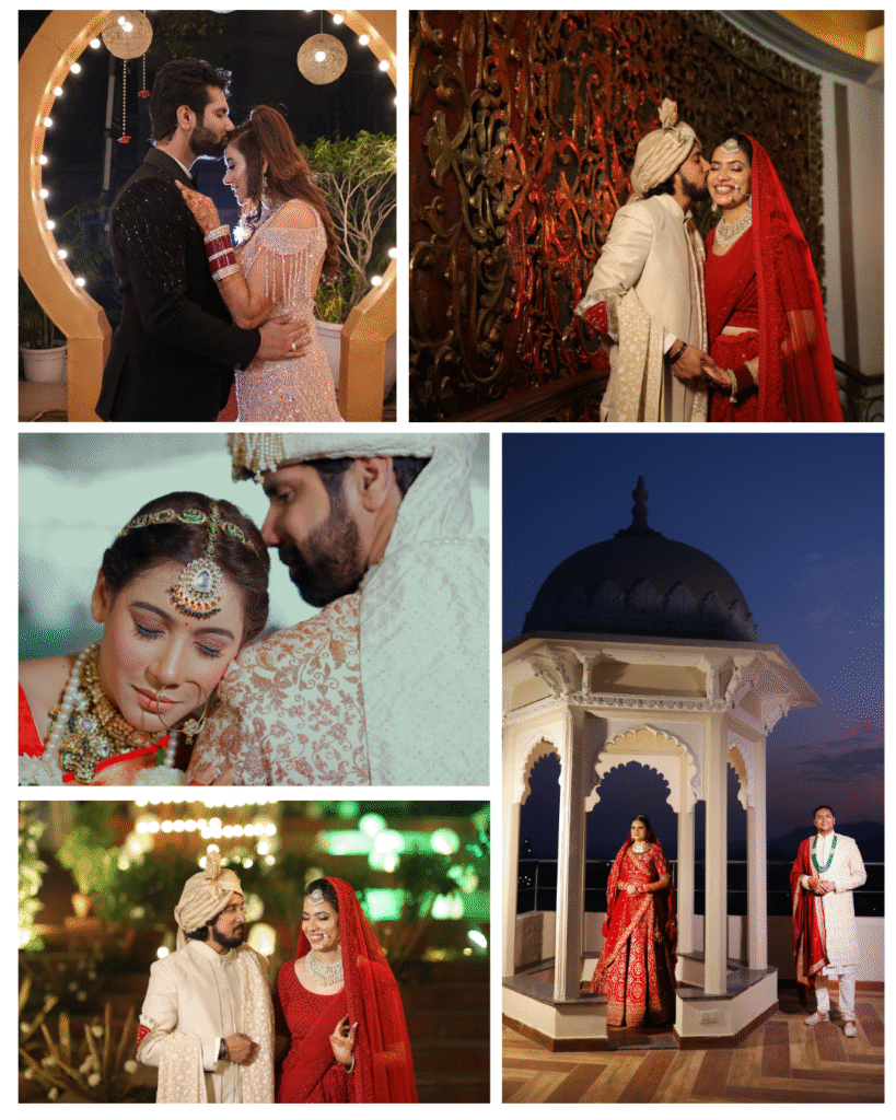 Modern Aesthetic Wedding Photo Collage Instagram Post